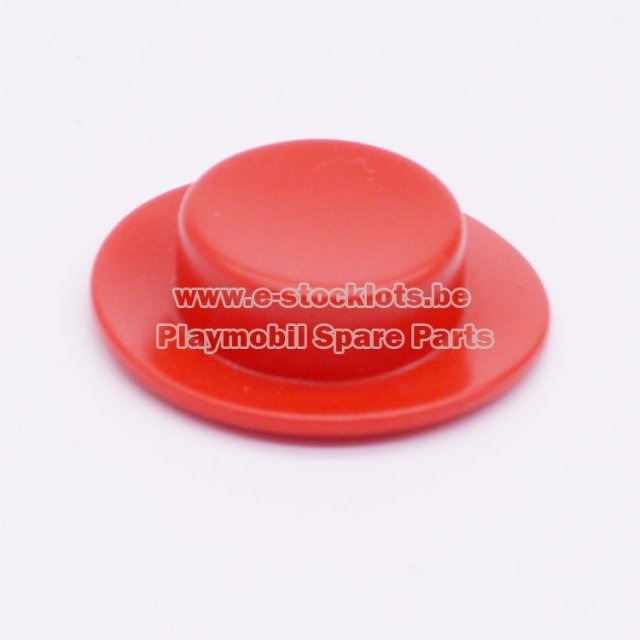 Playmobil 30064830 Hoed Rond Vlak - Hat Round Flat ,  groot uit kunststof in de kleur rood. Geschikt vanaf 3+.